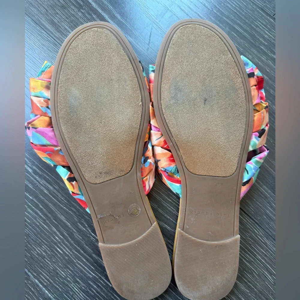 Gianna Bini floral silk bow sandals: Size 10 - Picture 4 of 4